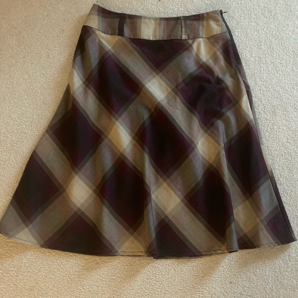 Dressbarn A-Line Knee-Length Skirt Brown Tan Casual
